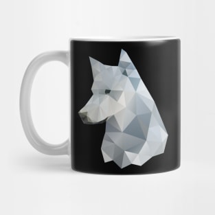 Dramabite Low-poly polygon grey wolf geometric minimal illustration Mug